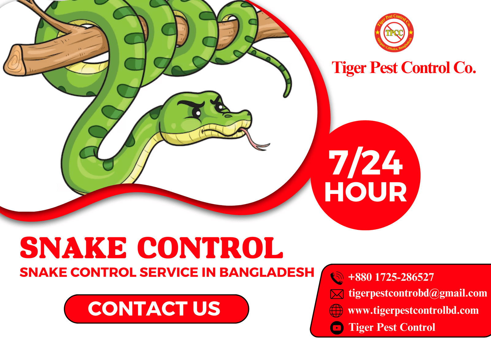Snake Control Power Snake Control | Tiger Pest Control Co.